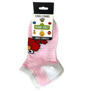 Seasame Street Ladies Pink Ankle Socks, 1 pk New 3 Pairs Elmo